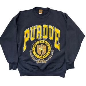 Vintage Purdue Boilermakers Sweatshirt XL Nutmeg USA 90s Crewneck Black Graphic